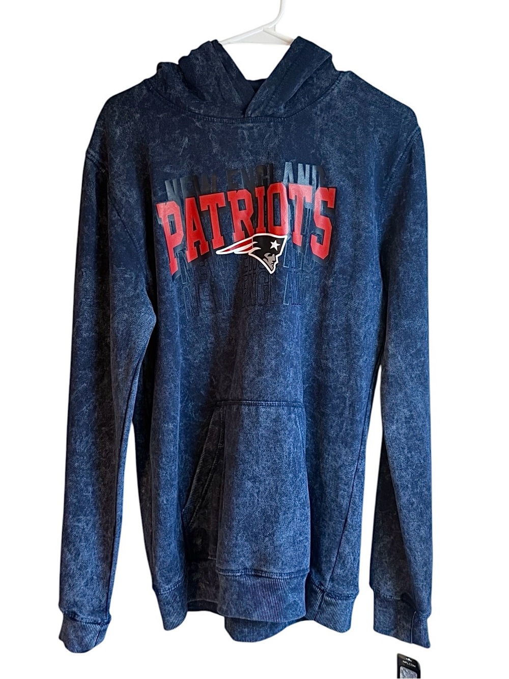 NFL Team Apparel New England Patriots Blue Tie Dye Youth Hoodie XL (18-20) NWT
